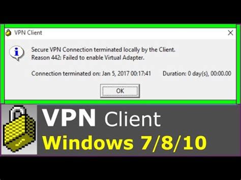 secure vpn terminated reason 442